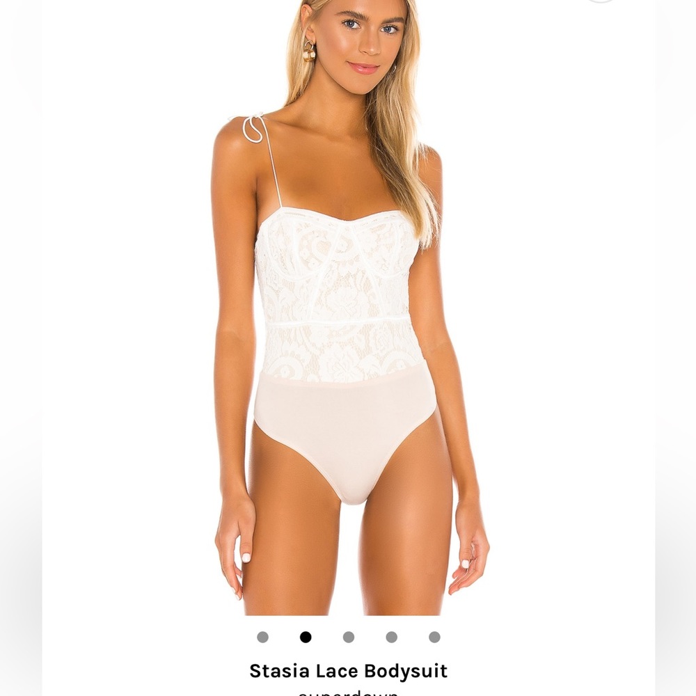 White Superdown Lace Bodysuit